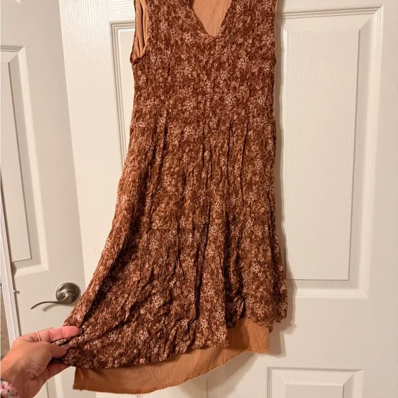 French Grey Rich Brown Textured Dress - Picture 2 of 7